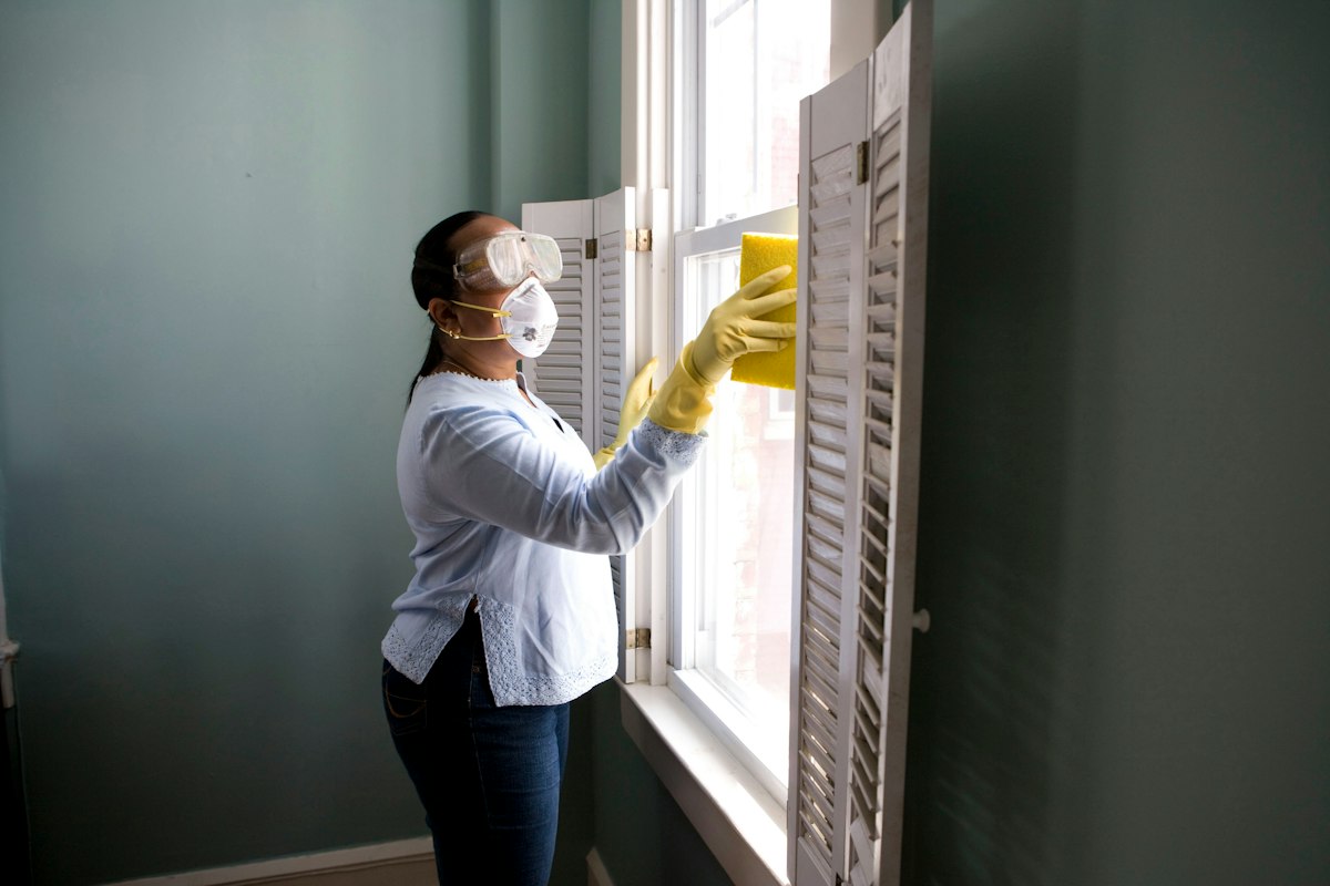 Cleaning and home service professional on duty